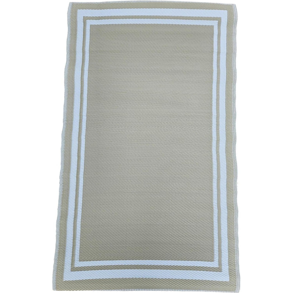 Teppich Outdoor Balkonteppich außen Balkon Terrasse beige weiß 150 x 90 cm
