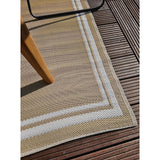 Teppich Outdoor Balkonteppich außen Balkon Terrasse beige weiß 150 x 90 cm