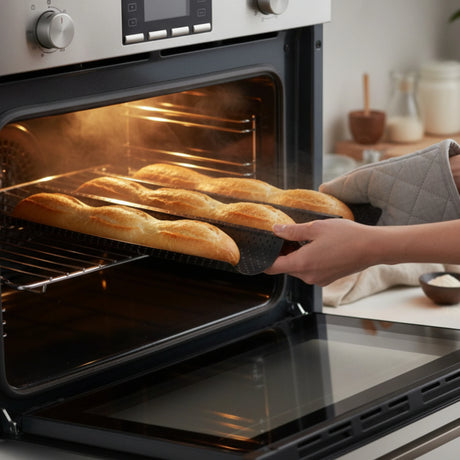 Baguetteblech im Backofen