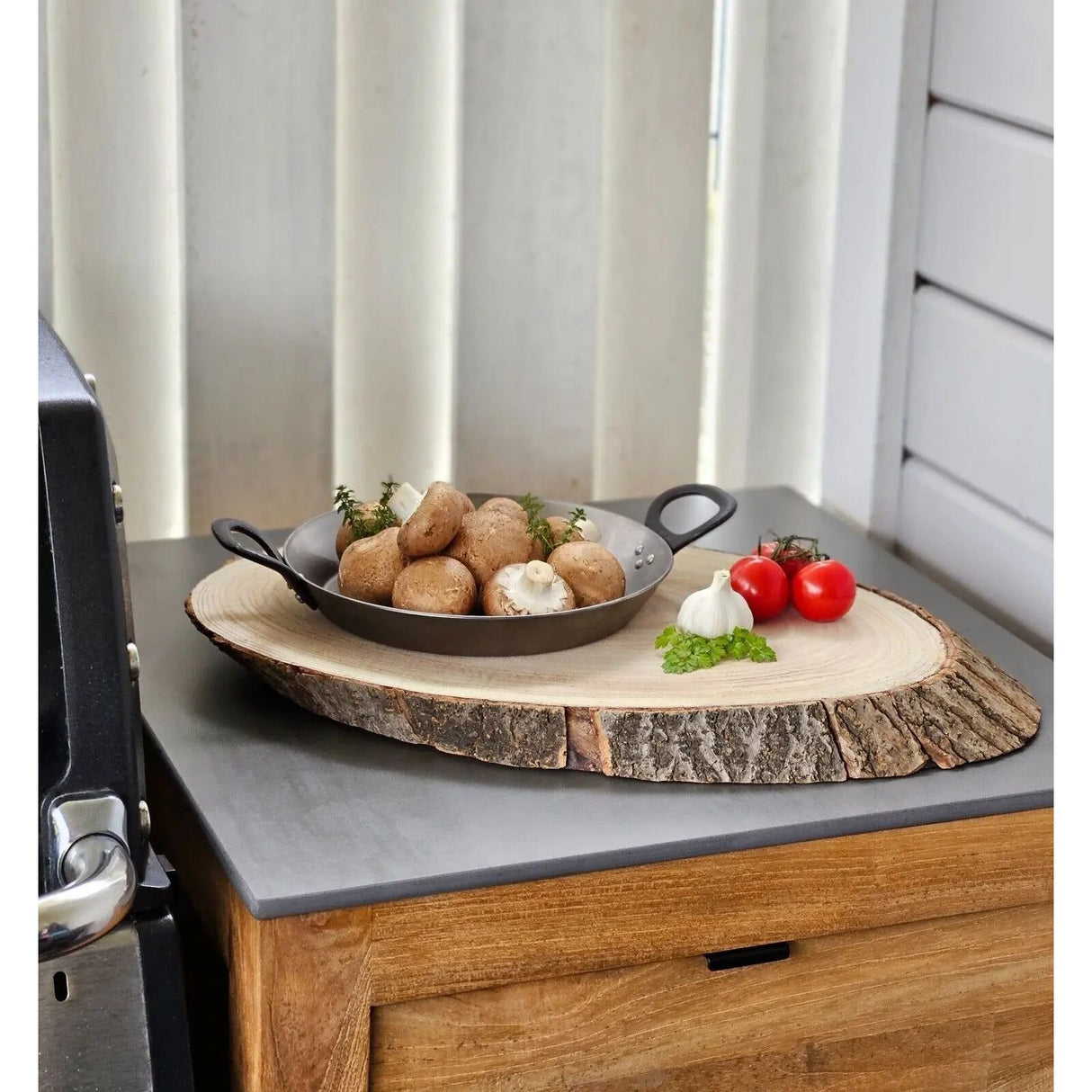 Baumscheibe Brett oval Holz Holzbrett Dekobrett Tablett Holzscheibe Ø 24 - 27 cm