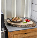 Baumscheibe Brett oval Holz Holzbrett Dekobrett Tablett Holzscheibe Ø 24 - 27 cm