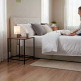 Beistelltisch Metall Holz Couchtisch Kaffeetisch Tisch Nachttisch schwarz Indoor