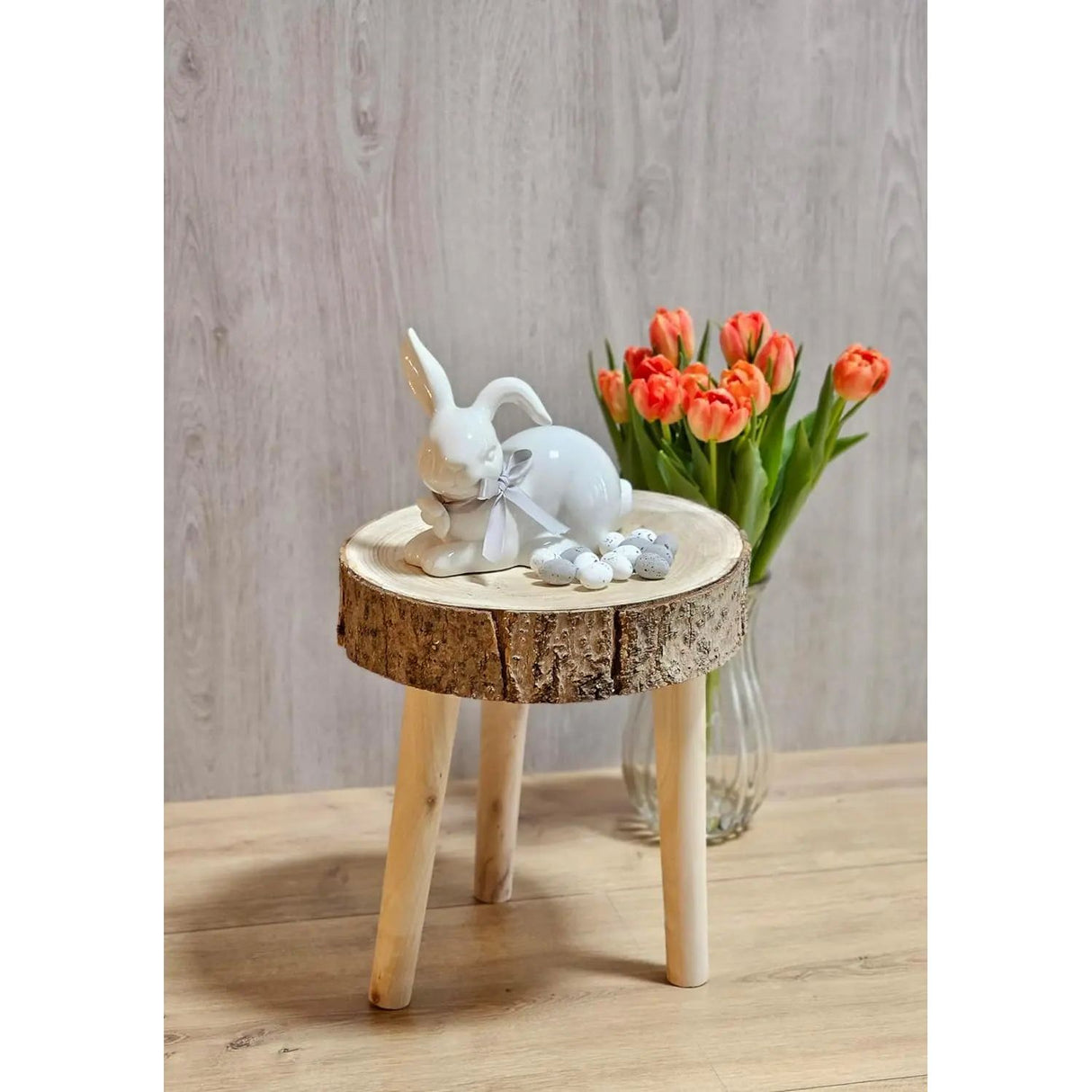 Beistelltisch Tisch kleiner Couchtisch Hocker Pflanzenhocker Baumscheibe Holz