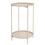 Beistelltisch rund Couchtisch Telefontisch 28x48 cm schwarz creme weiß