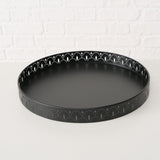 Beistelltisch Dekotisch Tabletttisch rund schwarz Metalltisch 45x40 cm