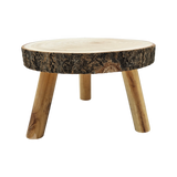 Baumscheibe auf Füßen Kerzentablett natur Baumrinde rund 20-26 cm Pflanzenständer