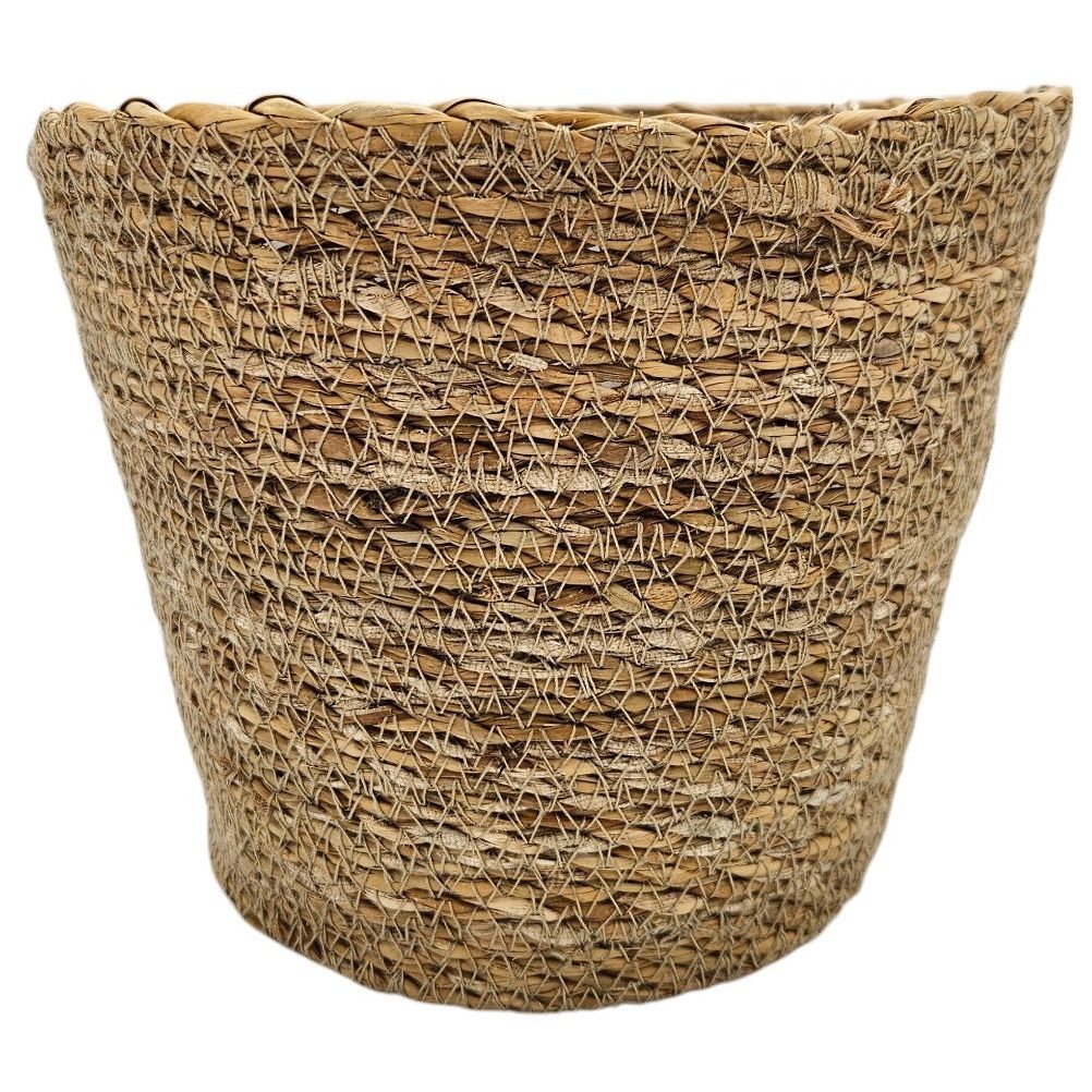 Blumentopf Pflanztopf Pflanzkorb Korb Übertopf Seegras braun rund Klein Ø 20 cm