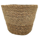 Blumentopf Pflanztopf Pflanzkorb Korb Übertopf Seegras braun rund Groß Ø 25 cm