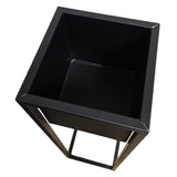 Blumentopf mit Gestell Metall schwarz Hoher Pflanzgestell Pflanztopf 70cm B-WARE