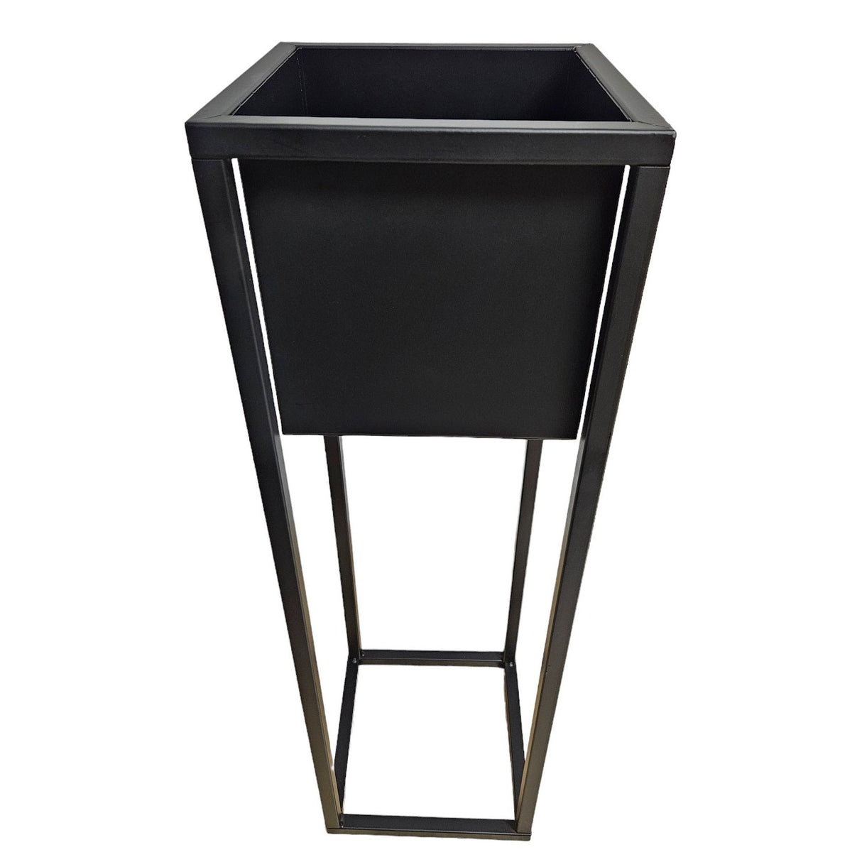 Blumentopf mit Gestell Metall schwarz Hoher Pflanzgestell Pflanztopf 70cm B-WARE