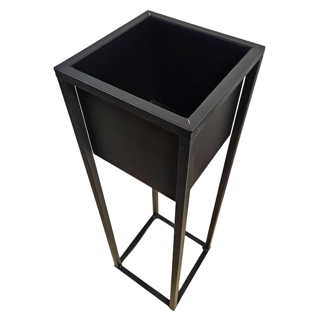 Blumentopf mit Gestell Metall schwarz Hoher Pflanzgestell Pflanztopf 70cm B-WARE