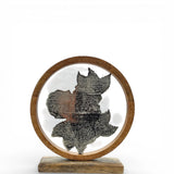 Dekoschild mit Blumen Deko Schild Aufsteller Holzschild Metall Rosen Geschenk Mangoholz - Holzschild