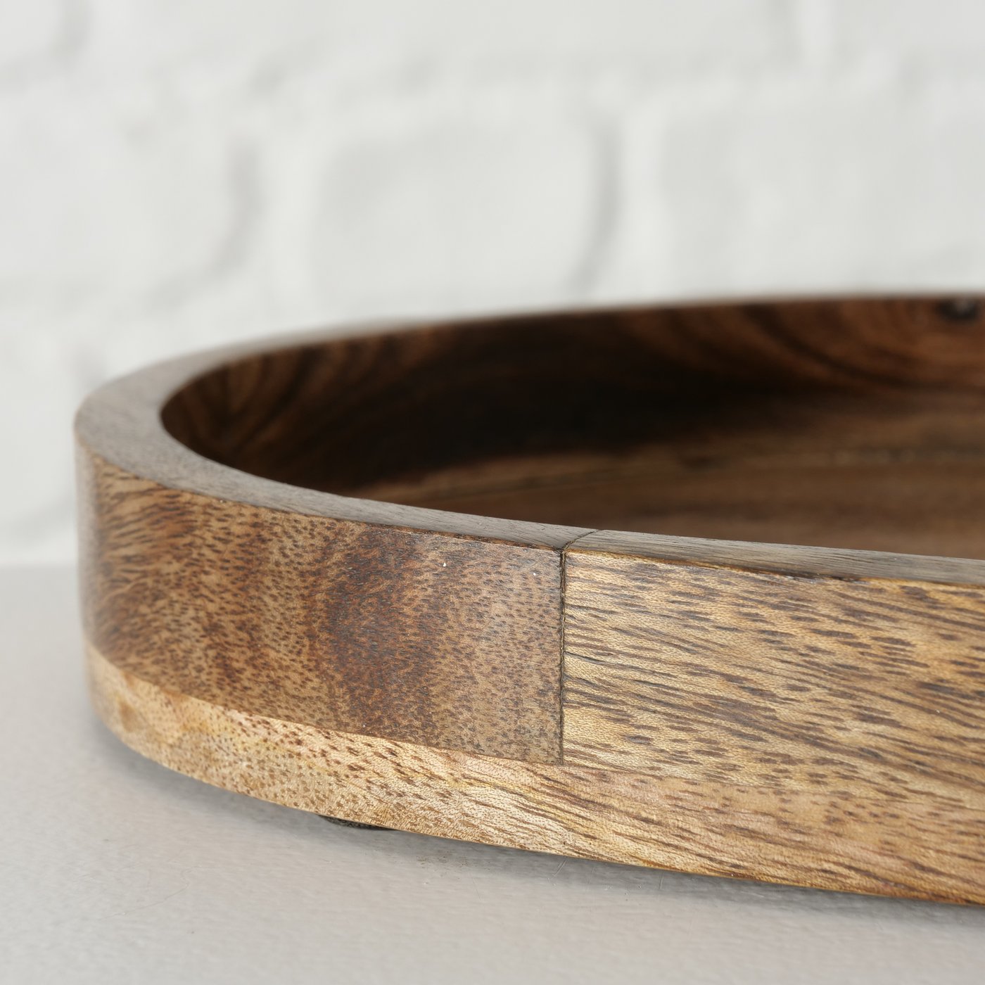 Decorative tray Denver mango wood serving tray candle bowl fruit bowl wood oval