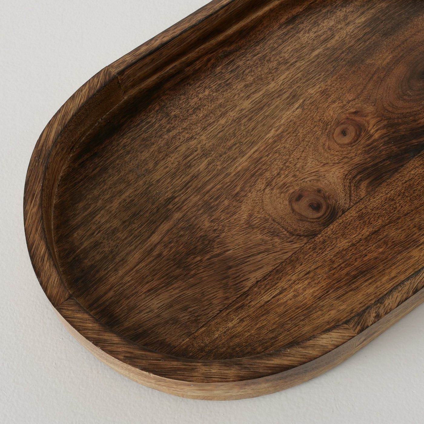 Decorative tray Denver mango wood serving tray candle bowl fruit bowl wood oval
