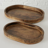 Dekotablett Denver Mangoholz Serviertablett Kerzenschale Obstschale Holz Oval