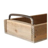 Dekotablett Serviertablett Holztablett braun 38 cm Holz Metallgriff dekorativ 2er Set