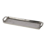 Tray decorative tray silver metal tray metal plate candle plate 30x12 cm