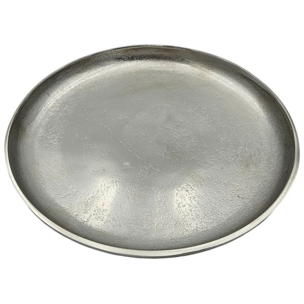 Dekoteller Silber Metall Teller Schale Dekotablett Kerzenteller Dekoschale Ø20cm