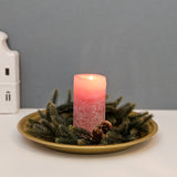 Metallteller Dekoteller rund Gold 30 cm Kerzenteller Kerzentablett Adventsteller Weihnachten