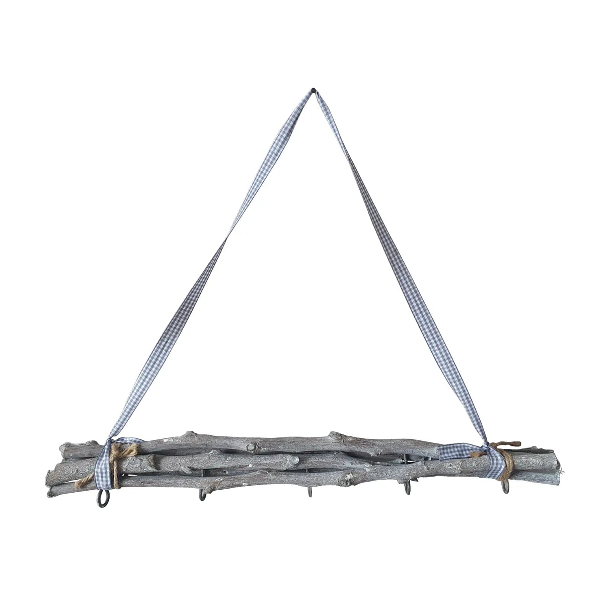 Decorative branches gray 50 cm branches wooden window hanger with 5 hooks shabby decoration country house