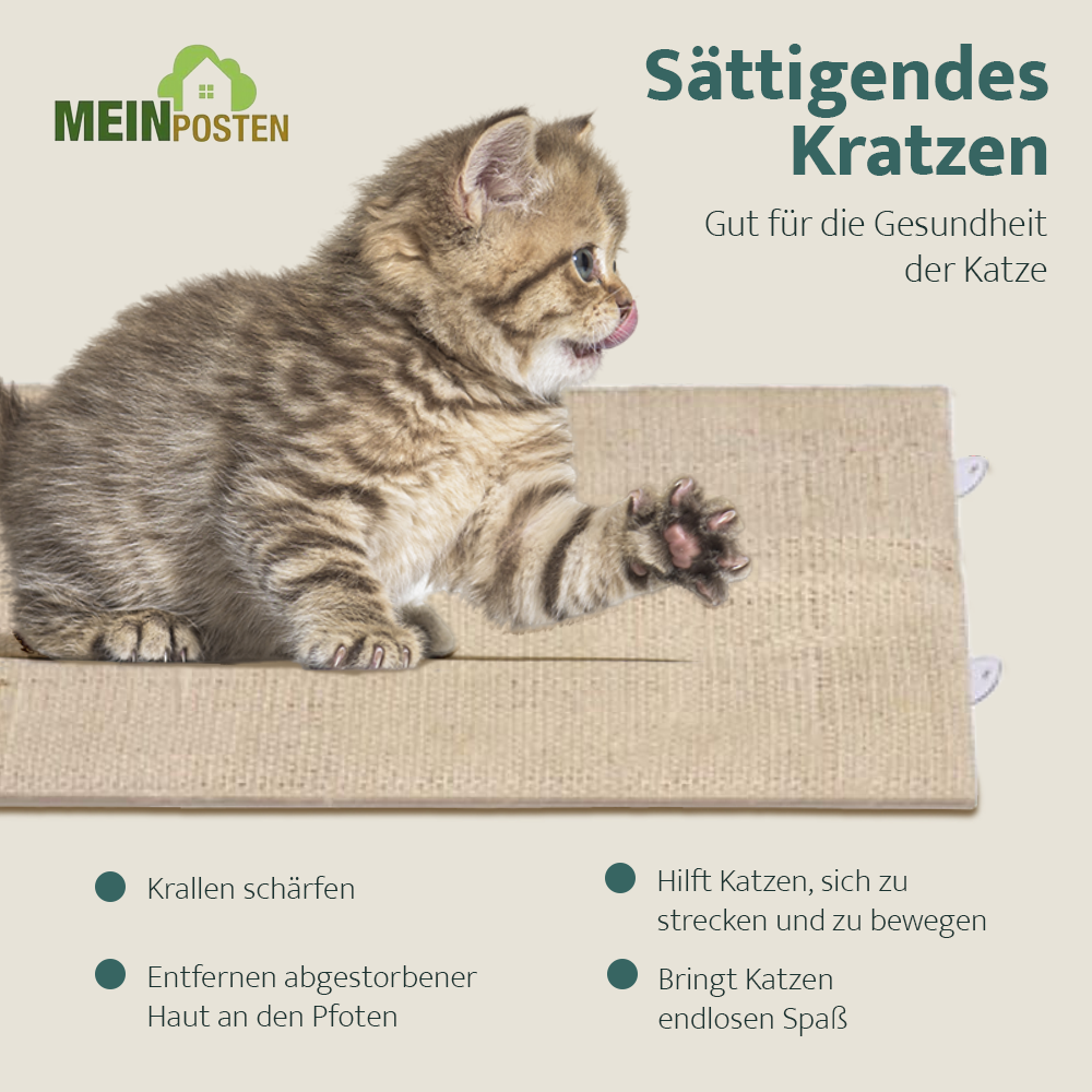 Scratching board scratching mat for wall 80x28 cm corner scratching board scratching post cats cat sisal