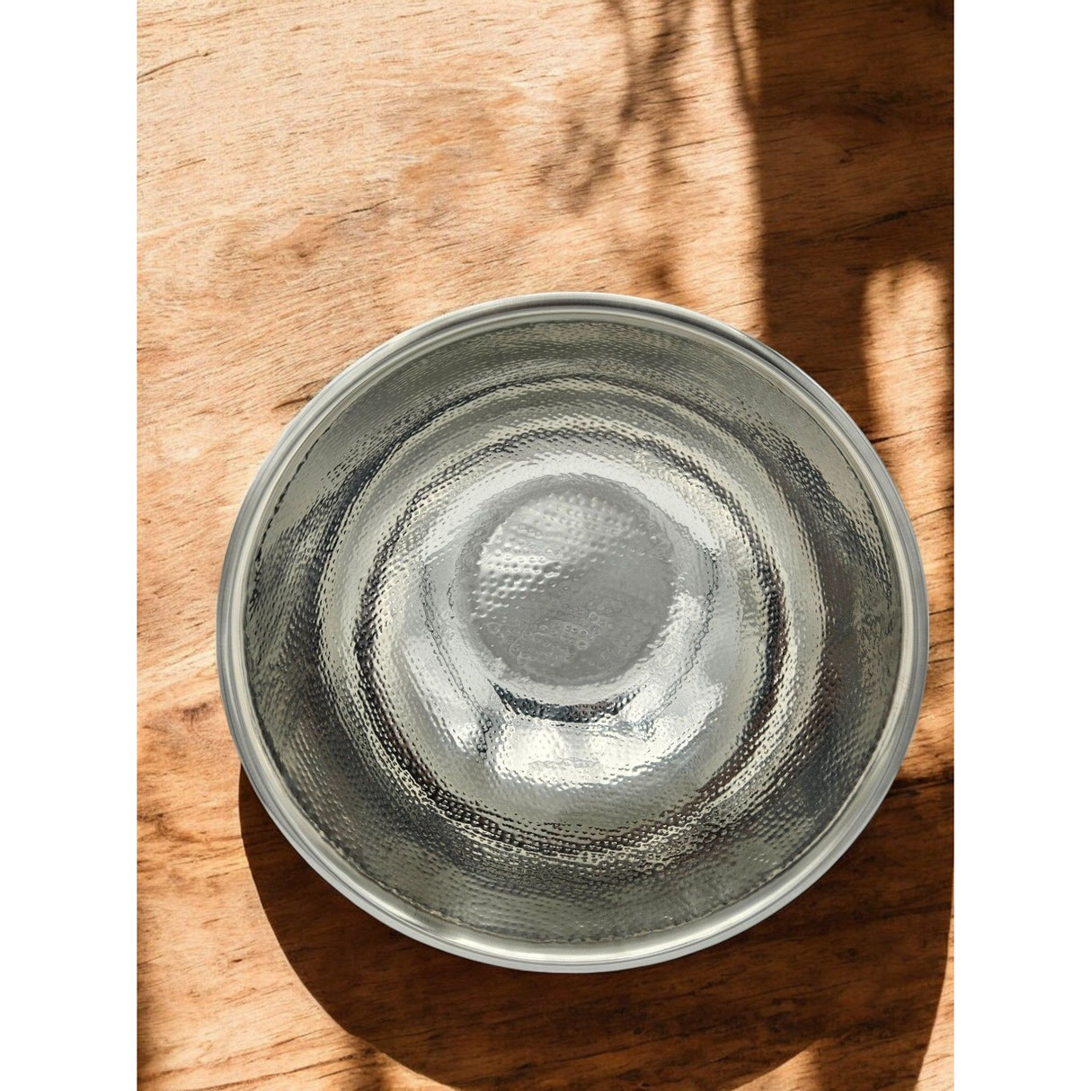 Flaschenkühler Schale rund Edelstahl Champagnerschale Hammerschlag Sektkühler