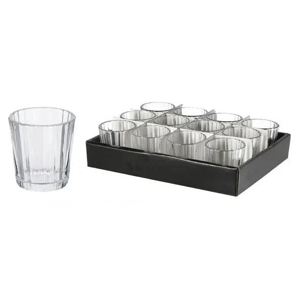 Teelichthalter Windlicht Glas Teelichter klar Kerzengläser Teelichtgläser 12 Stück