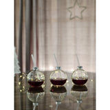 4 Trinkgläser Weihnachtskugel Trinkhalm Glas transparent Weihnachtskugel 400 ml
