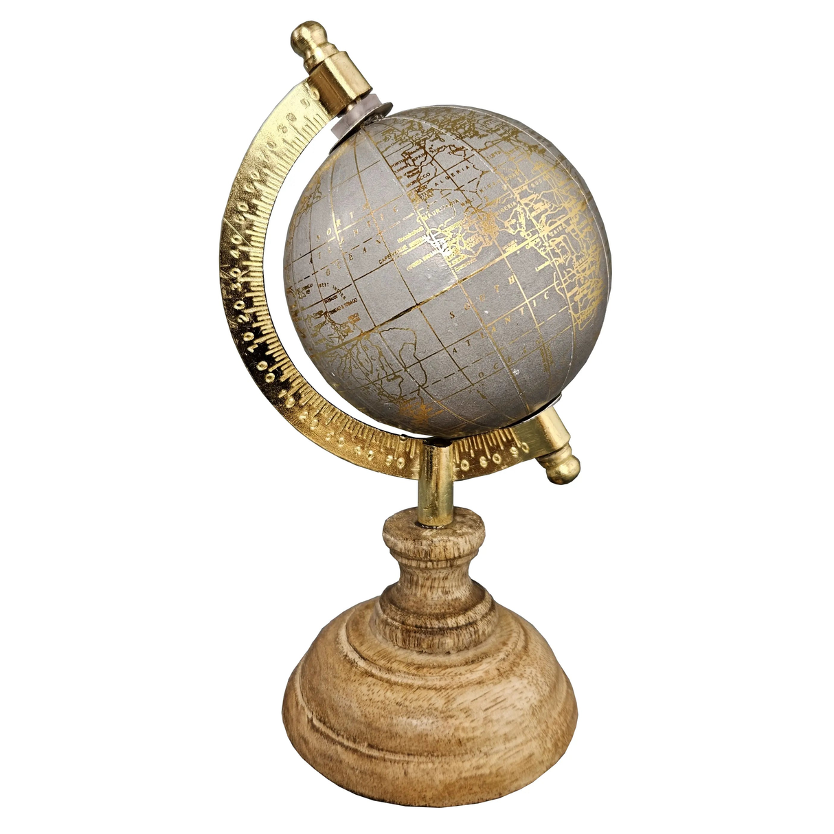 Globe world globe decorative globe mini globe mini globe world decoration height 17 cm GREY