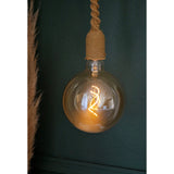 Hängelampe LED Braun Seil Macrame Hängeleuchte Timer Fernbedienung  Ø15cm Lampe