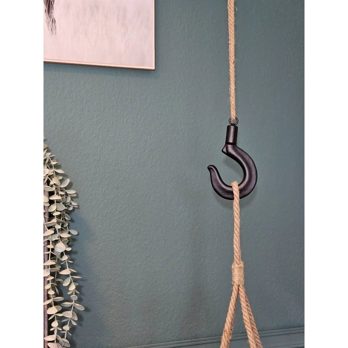 Hook ceiling hook hanging hook decorative hook rope metal suspension length 110 cm 