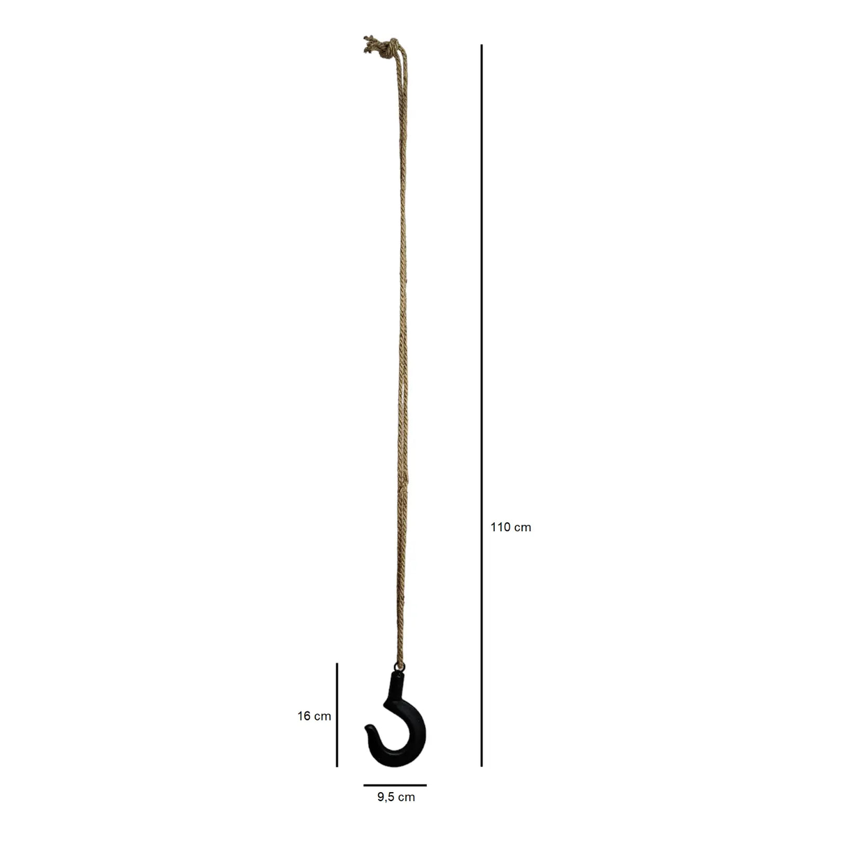 Hook ceiling hook hanging hook decorative hook rope metal suspension length 110 cm 