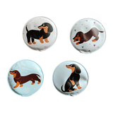 Taschenwärmer Handwärmer Hund Dackel 4er Set wiederverwendbar Wärmekissen