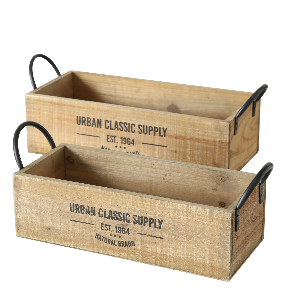 Wooden box brown decorative box shabby box fruit box wooden decoration country house with handles