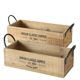 Wooden box brown decorative box shabby box fruit box wooden decoration country house with handles