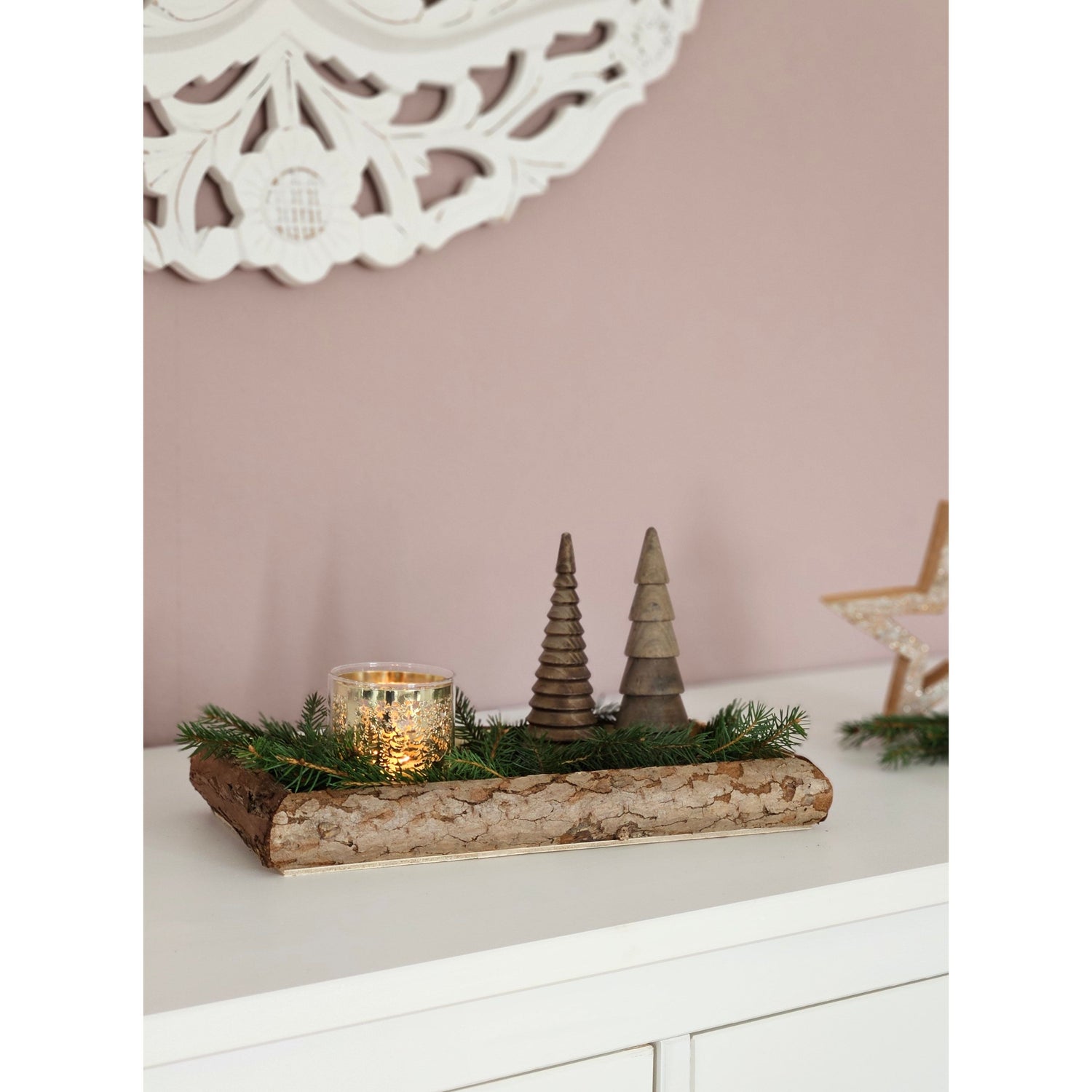 Tray wood natural tree bark decorative board wooden tray bowl serving board oblong 