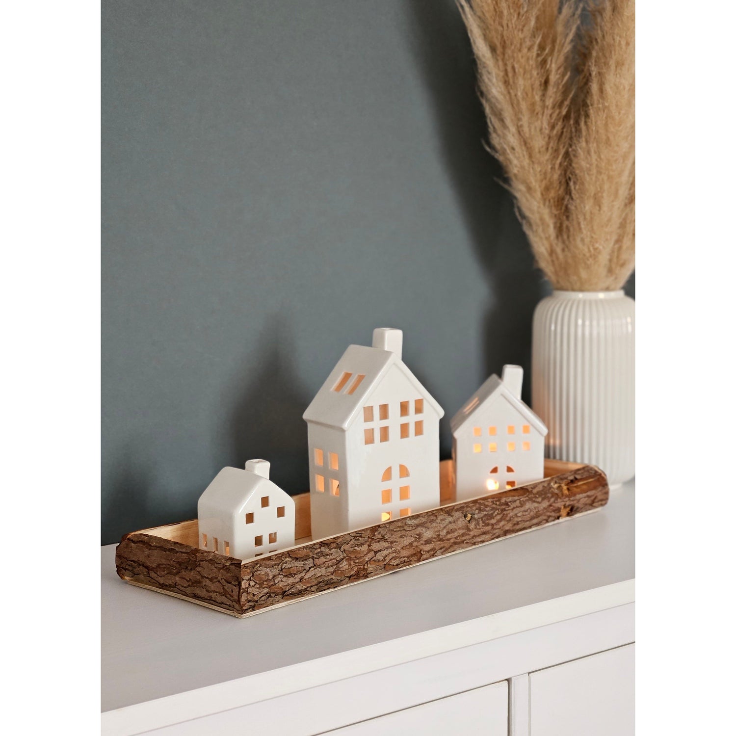 Tray wood natural tree bark decorative board wooden tray bowl serving board oblong 