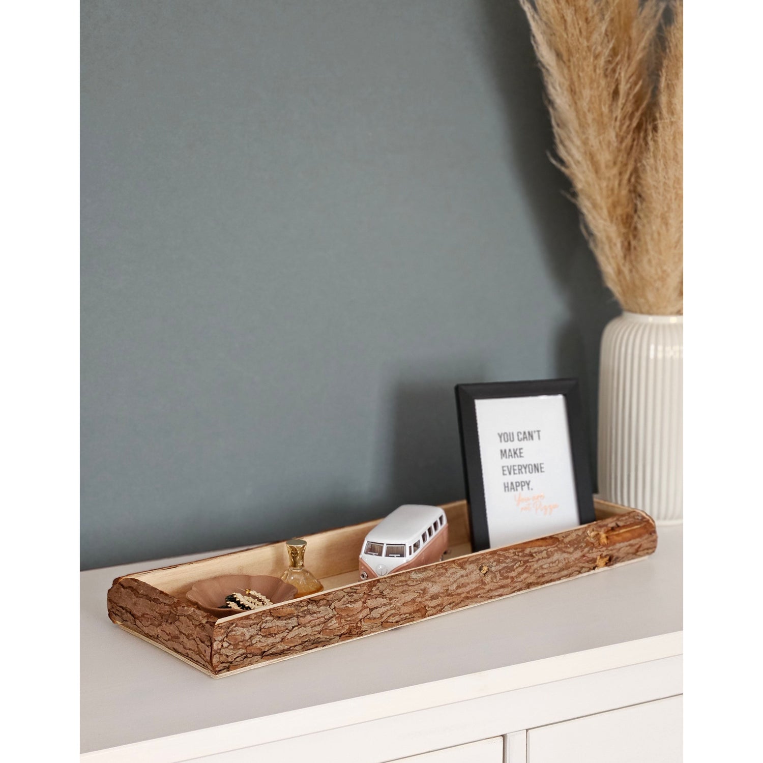 Tray wood natural tree bark decorative board wooden tray bowl serving board oblong 