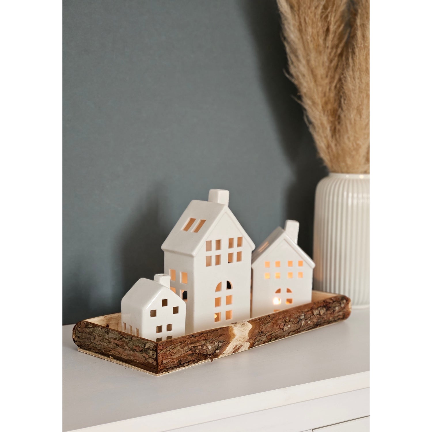 Tray wood natural tree bark decorative board wooden tray bowl serving board oblong 