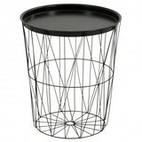 Beistelltisch Metalltisch Couchtisch Drahttisch rund schwarz 46x40 cm Tablett funktion