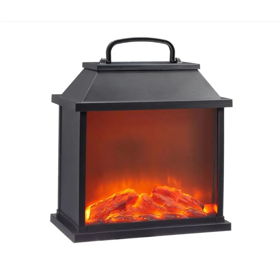 Kaminlaterne LED Elektrokamin Timer Feuerlaterne Laterne Tischkamin Feuer Kamin