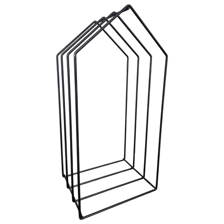 Kaminholzregal Kaminregal Holzregal schwarz Haus Massiv Metall schwarz 79x39x30 - Kaminholzregal