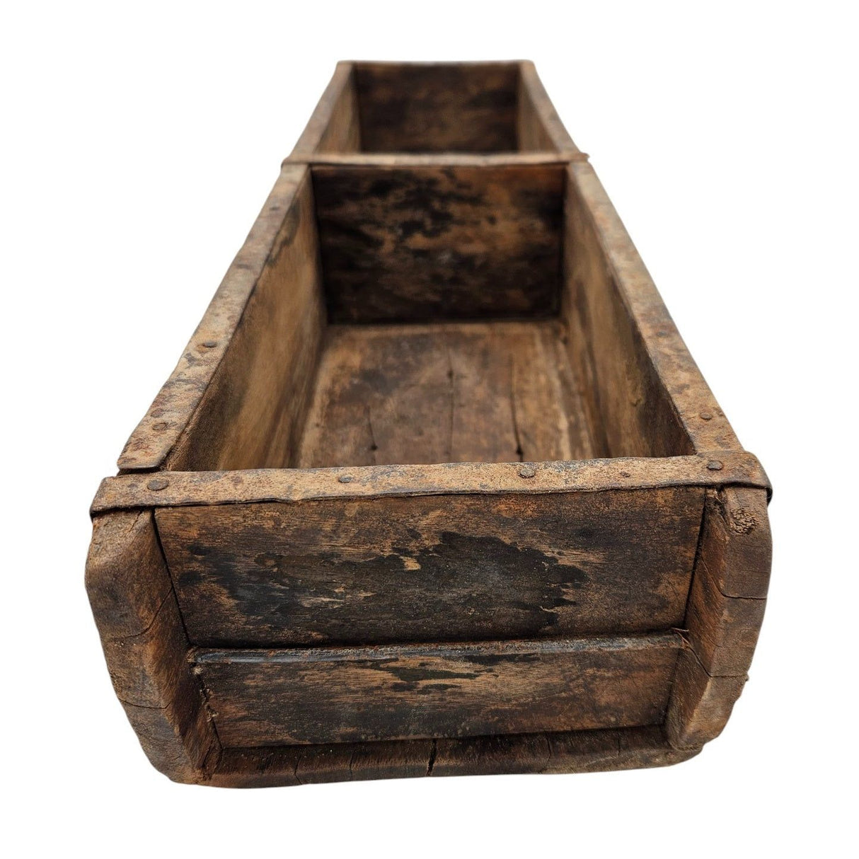 Holzkiste Ziegelform Ziegelsteinform Kiste recyceltes Holz Kasten 60 cm
