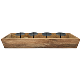 Candle holder candlestick tray wood mango wood Advent decoration for 4 candles 53 cm