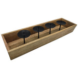 Candle holder candlestick tray wood mango wood Advent decoration for 4 candles 53 cm