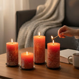 Kerzenhalter schwarz 4 Stück Stumpenkerzen Teller Kerzenteller Weihnachten 8,5 cm