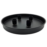 Kerzenteller Kerzentablett magnetische Kerzenhalter Tablett schwarz Metall 25 cm