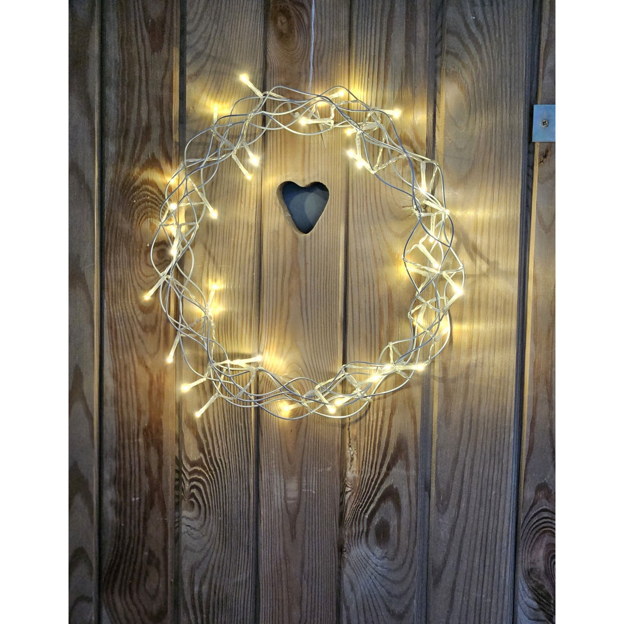Weihnachtskranz LED Kranz Timer Batterie Lichterkranz warmweiß Leuchtkranz 30 cm