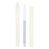 Kerze LED 2er Set Batteriebetrieb warmweiß flackern Stabkerzen Creme Rot Wachs