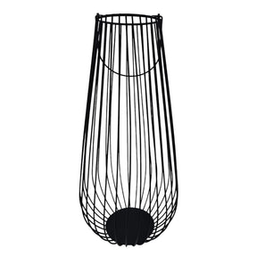 Laterne Windlicht Metalllaterne 25x50 cm Windlicht Kerzenhalter Gartenlampe schwarz - Laterne Windlicht